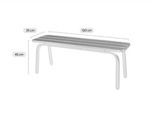 Afbeelding in Gallery-weergave laden, MaximaVida metalen tuinbank Max 120 cm zwart - zonder rugleuning