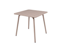 Afbeelding in Gallery-weergave laden, MaximaVida metalen vierkante tuintafel Max 80 x 80 cm taupe