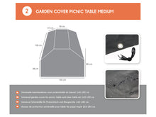 Lade das Bild in den Galerie-Viewer, MaximaVida schwarze Schutzhülle für Picknicktisch und Bierzeltgarnitur London 150-180 cm - 600 Gramm