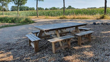Load image into Gallery viewer, MaximaVida luxurious wooden picnic table Tallinn 300 cm – open entry