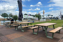 Lade das Bild in den Galerie-Viewer, MaximaVida Aluminium Picknicktisch Bermuda 200 cm olivgrün