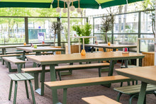 Afbeelding in Gallery-weergave laden, MaximaVida aluminium picknicktafel Bermuda 200 cm olijfgroen