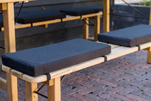 Afbeelding in Gallery-weergave laden, MaximaVida picknicktafel kussenpakket Havana zwart 55 x 27,5 x 5 cm - waterafstotend - 2 stuks