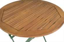 Load image into Gallery viewer, MaximaVida foldable round garden table Toscana Ø 70 cm olive green - 100% FSC excellent acacia