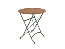 Load image into Gallery viewer, MaximaVida foldable round acacia bistro set Toscana 70 cm olive green - chairs without armrest
