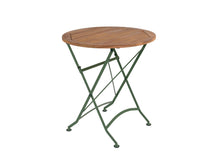 Afbeelding in Gallery-weergave laden, MaximaVida inklapbare ronde acacia bistroset Toscana 70 cm olijfgroen - stoelen met armleuning
