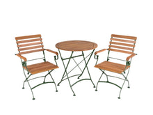 Afbeelding in Gallery-weergave laden, MaximaVida inklapbare ronde acacia bistroset Toscana 70 cm olijfgroen - stoelen met armleuning