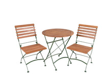 Load image into Gallery viewer, MaximaVida foldable round acacia bistro set Toscana 70 cm olive green - chairs without armrest