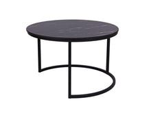 Afbeelding in Gallery-weergave laden, MaximaVida rond tafelblad Firenze 75 cm - zwart HPL marmer look