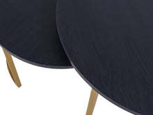 Afbeelding in Gallery-weergave laden, MaximaVida ronde salontafel set Chicago XL 75 cm champagne goud - pinewood fineer