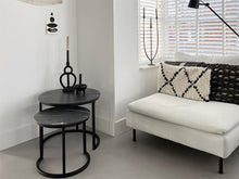 Lade das Bild in den Galerie-Viewer, MaximaVida rundes Set Couchtische Firenze 58 und 45 cm - schwarze HPL Marmor optik