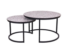 Load image into Gallery viewer, MaximaVida round coffee table set Lucca XL 75 and 58 cm - HPL terrazzo look