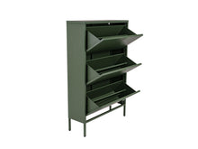 Load image into Gallery viewer, MaximaVida metal locker shoe cabinet Finn 25 x 80 x 125 cm olive green