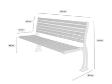 Load image into Gallery viewer, MaximaVida standing façade bench Jordaan with backrest 150 cm