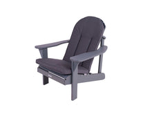 Load image into Gallery viewer, MaximaVida polywood Adirondack garden chair with footstool Montreal grey – luxurious version