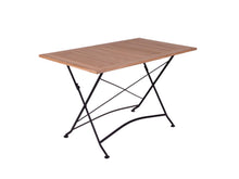 Load image into Gallery viewer, MaximaVida foldable rectangular acacia bistro set Toscana 120 cm black - chairs without armrests