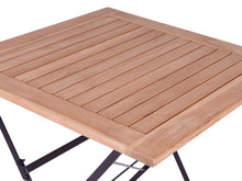 Load image into Gallery viewer, MaximaVida foldable square garden table Toscana 70 cm black - 100% FSC excellent acacia