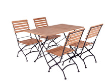 Load image into Gallery viewer, MaximaVida foldable rectangular acacia bistro set Toscana 120 cm black - chairs without armrests