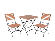 Load image into Gallery viewer, MaximaVida foldable square acacia bistro set Toscana 70 cm black - chairs without armrests