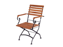Load image into Gallery viewer, MaximaVida inklapbare tuinstoel Toscana met armleuning zwart - 100% FSC excellent acacia
