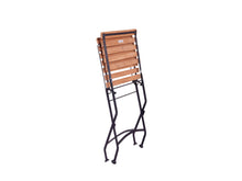 Load image into Gallery viewer, MaximaVida foldable square acacia bistro set Toscana 70 cm black - chairs without armrests