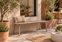 Lade das Bild in den Galerie-Viewer, MaximaVida Metall-Gartenbank Max 120 cm Taupe ohne Rückenlehne