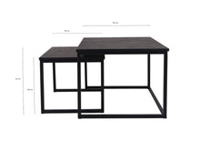 Afbeelding in Gallery-weergave laden, MaximaVida vierkante salontafel set Chicago XL zwart 60 cm - pinewood fineer