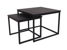 Afbeelding in Gallery-weergave laden, MaximaVida vierkante salontafel set Chicago XL zwart 60 cm - pinewood fineer
