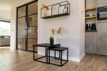 Afbeelding in Gallery-weergave laden, MaximaVida vierkante salontafel set Chicago XL zwart 60 cm - pinewood fineer