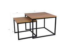 Load image into Gallery viewer, MaximaVida square coffee table set Kiev XL 60 cm – rustic oak veneer
