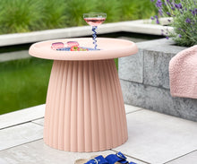 Load image into Gallery viewer, MaximaVida plastic side table Mila round 50 cm salmon pink