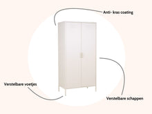 Load image into Gallery viewer, MaximaVida locker metal wardrobe Finn 90 x 50 x 185 cm ivory – 8 shelves