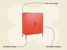 Lade das Bild in den Galerie-Viewer, MaximaVida Metallschrank Finn 80 x 40 x 102 cm soft orange - 2 Fachböden