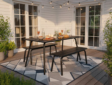 Afbeelding in Gallery-weergave laden, MaximaVida metalen tuinbank Max 120 cm zwart - zonder rugleuning