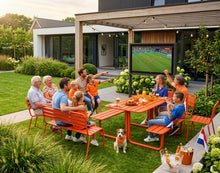 Lade das Bild in den Galerie-Viewer, MaximaVida Metall-Gartenbank Max 120 cm orange