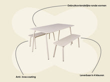 Lade das Bild in den Galerie-Viewer, MaximaVida Picknick Set Max aus Metall 150 cm elfenbein - 3-teilig