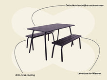 Lade das Bild in den Galerie-Viewer, MaximaVida Picknick Set Max aus Metall 150 cm schwarz - 3-teilig