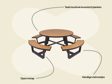 Load image into Gallery viewer, MaximaVida round aluminium picnic table Bermuda Ø 250 cm black