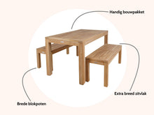 Afbeelding in Gallery-weergave laden, MaximaVida teak picknickset Java 150 cm – 3-delig
