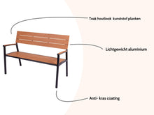 Load image into Gallery viewer, MaximaVida aluminium garden bench Bermuda 120 cm black