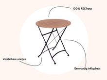 Load image into Gallery viewer, MaximaVida foldable round garden table Toscana Ø 70 cm black - 100% FSC excellent acacia