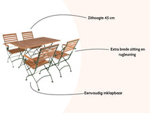 Load image into Gallery viewer, MaximaVida foldable acacia garden set Toscana 120 cm olive green - chairs with armrest