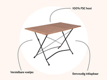 Load image into Gallery viewer, MaximaVida foldable garden table Toscana 120 x 70 cm black - 100% FSC excellent acacia
