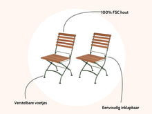 Load image into Gallery viewer, MaximaVida foldable garden chair Toscana olive green 2 pieces - 100% FSC excellent acacia