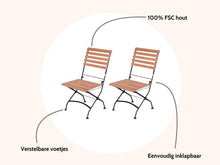 Load image into Gallery viewer, MaximaVida foldable garden chair Toscana black 2 pieces - 100% FSC excellent acacia