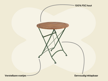 Afbeelding in Gallery-weergave laden, MaximaVida inklapbare ronde tuintafel Toscana Ø 70 cm olijfgroen - 100% FSC excellent acacia