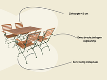 Afbeelding in Gallery-weergave laden, MaximaVida inklapbare acacia tuinset Toscana 120 cm olijfgroen - stoelen met armleuning