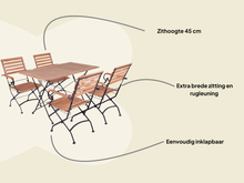 Afbeelding in Gallery-weergave laden, MaximaVida inklapbare acacia tuinset Toscana 120 cm zwart - stoelen met armleuning