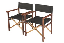 Load image into Gallery viewer, MaximaVida mahoniehouten regisseursstoel set Cannes zwart 1 tafel en 2 stoelen