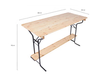 Load image into Gallery viewer, MaximaVida foldable bar table Berlin 180 cm x 80 cm- 3 layers of clear varnish- FSC wood
